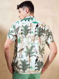 DENNISON Block Printed Oversized Casual Shirt