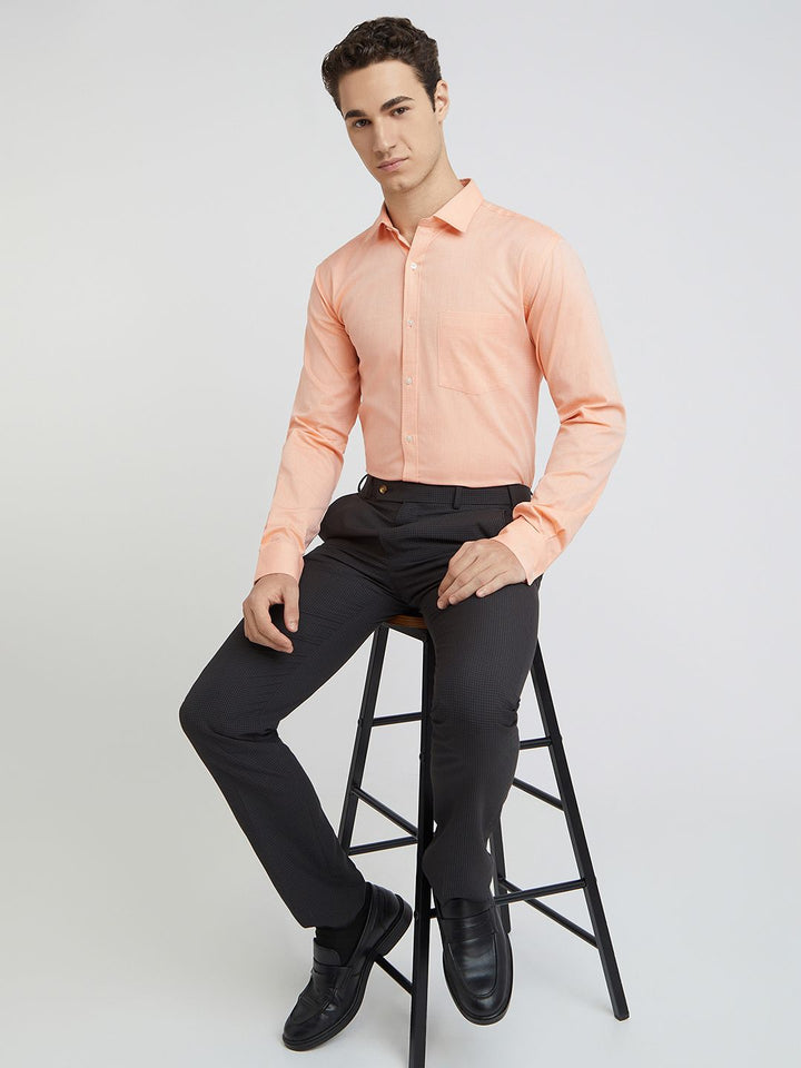 Park Avenue Self Design Slim Fit Pure Cotton Formal Shirt