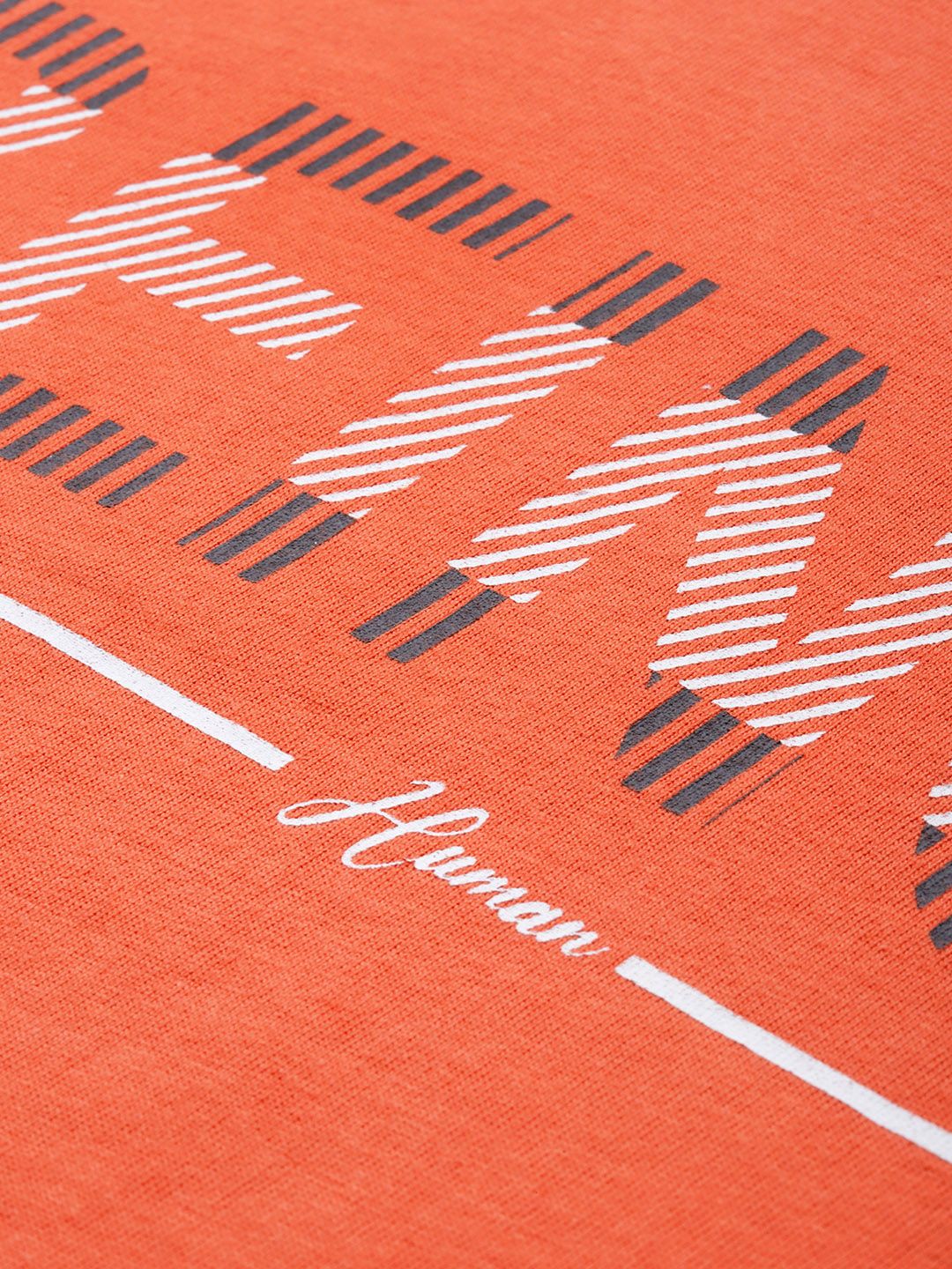 Being Human Men Rust Orange Brand Logo Printed Pure Cotton T-shirt