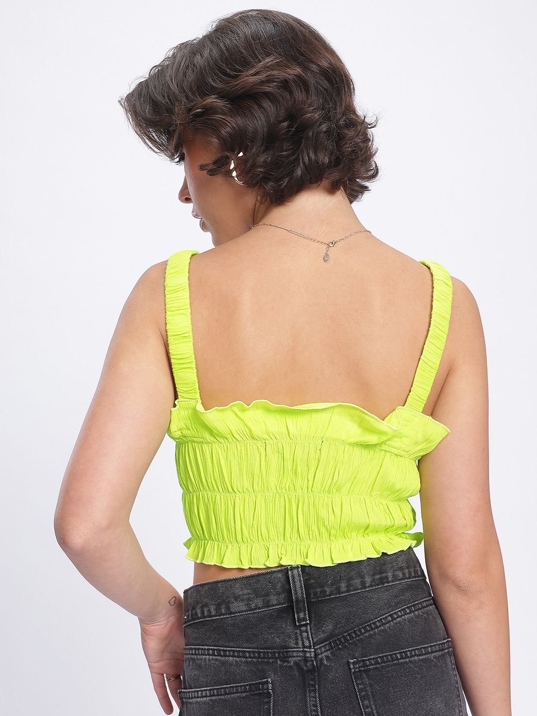 DressBerry Vibrant Vibes Smocked Crop Top