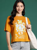 DressBerry Printed Drop-Shoulder Sleeves Pure Cotton T-shirt