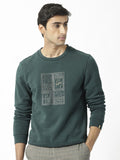 RARE RABBIT Men Kofu Graphic Print Logo Round Neck Sweatshirt
