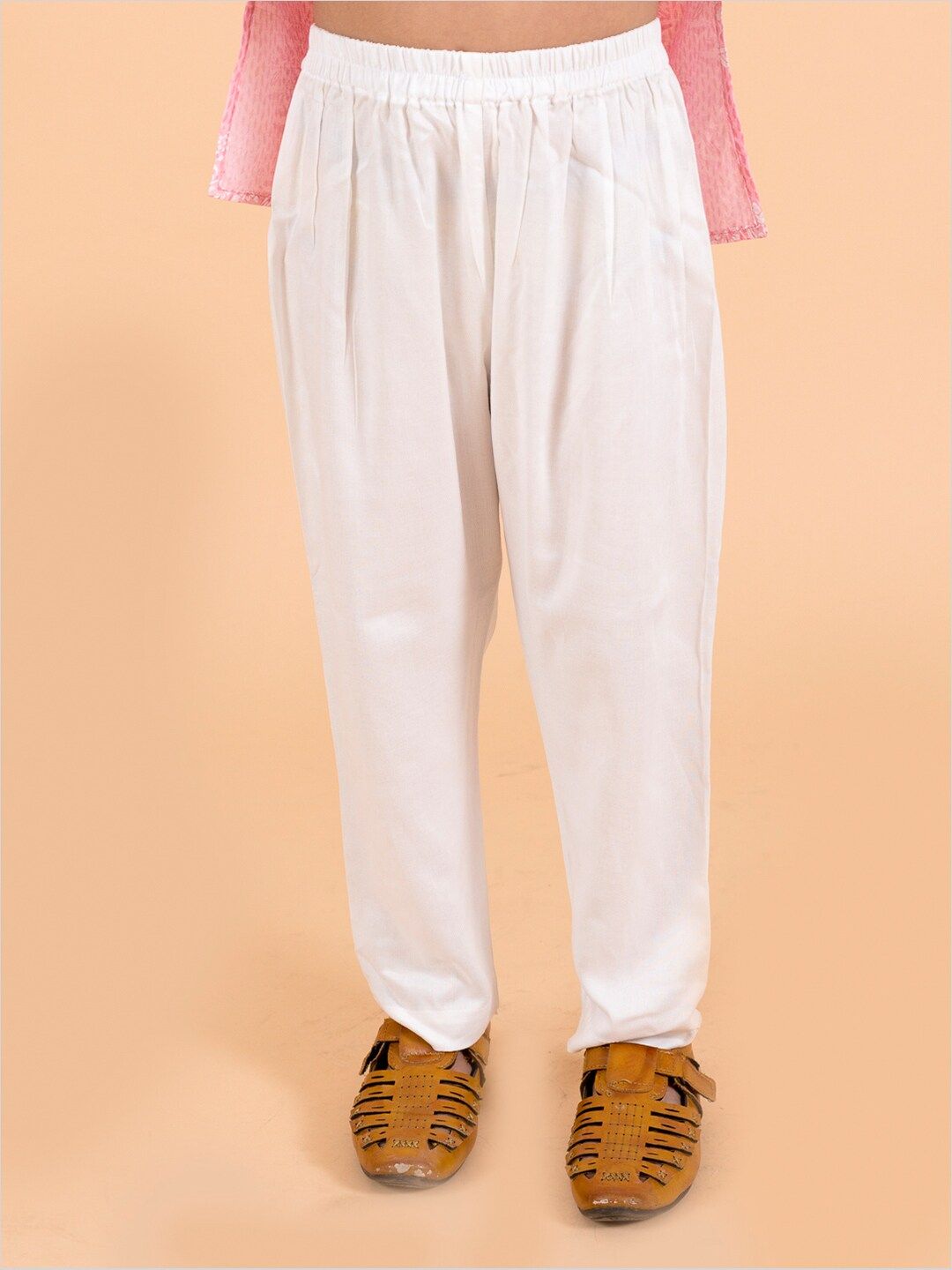 pspeaches Boys Pink Floral Printed Panelled Pure Cotton Kurta with Pyjamas