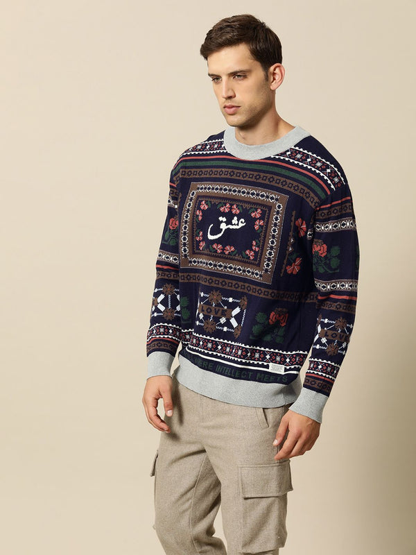 Mr Bowerbird Self Design Premium Love Oversized Fit Pullover Sweater