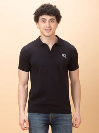Being Human Men Polo Collar Applique T-shirt