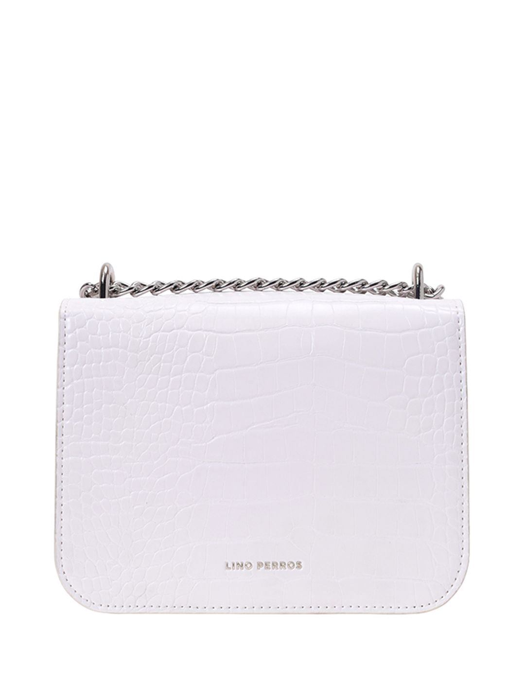 Lino Perros Croc Textured Structured Shoulder Bag