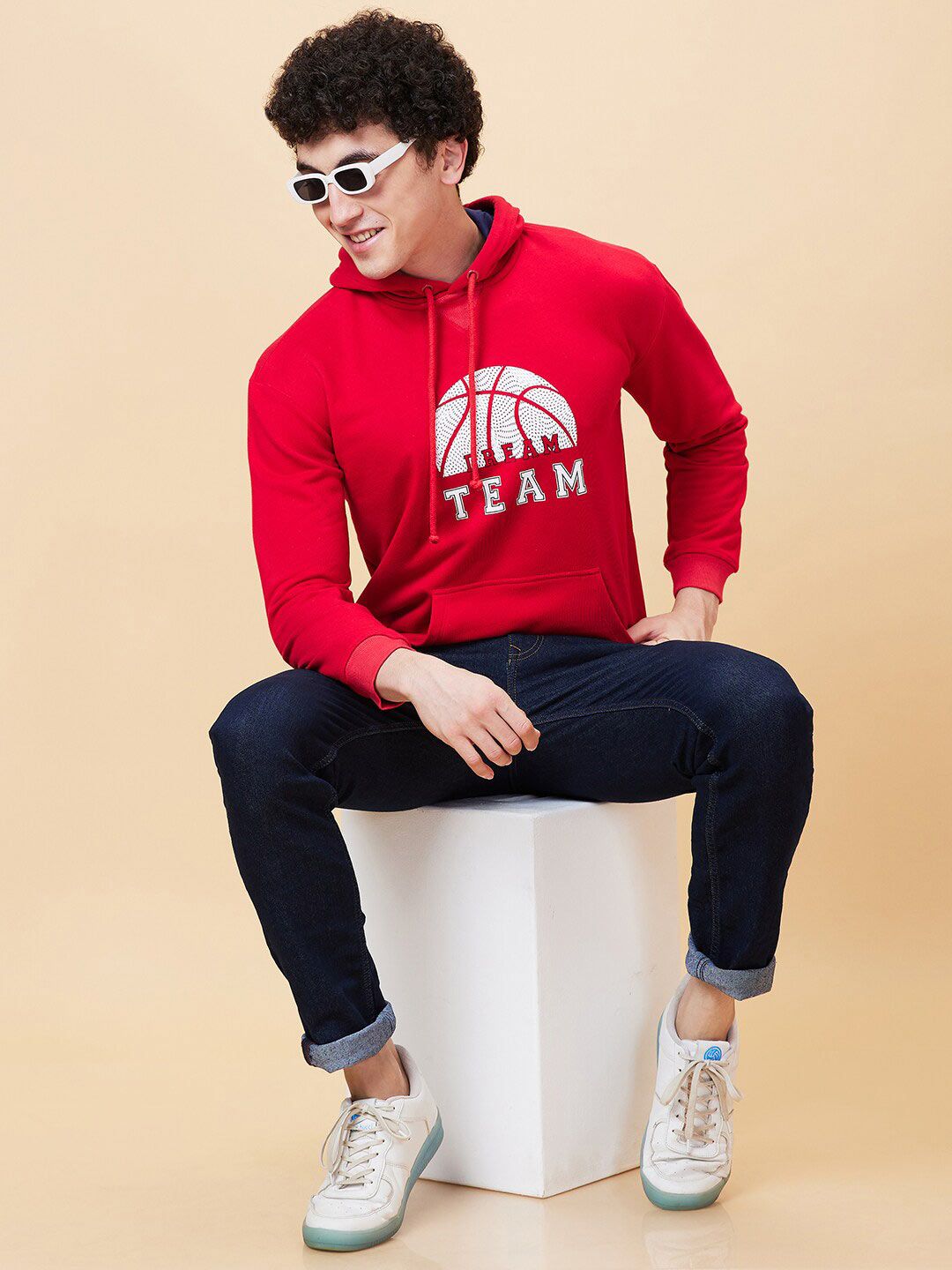 Being Human Typography Printed Long Sleeves Hooded Pullover