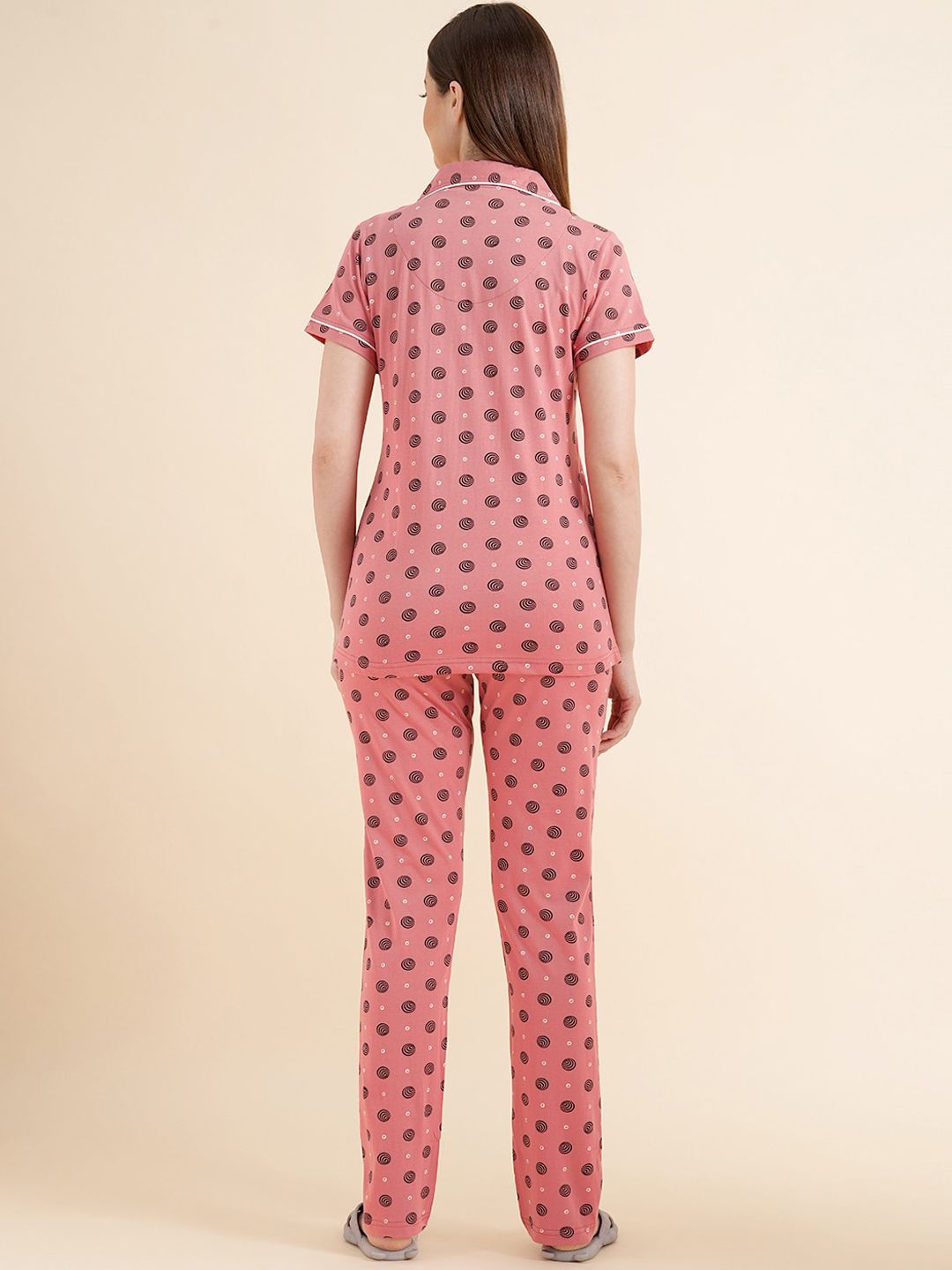 Sweet Dreams Red & Black Conversational Printed Pure Cotton Night Suits