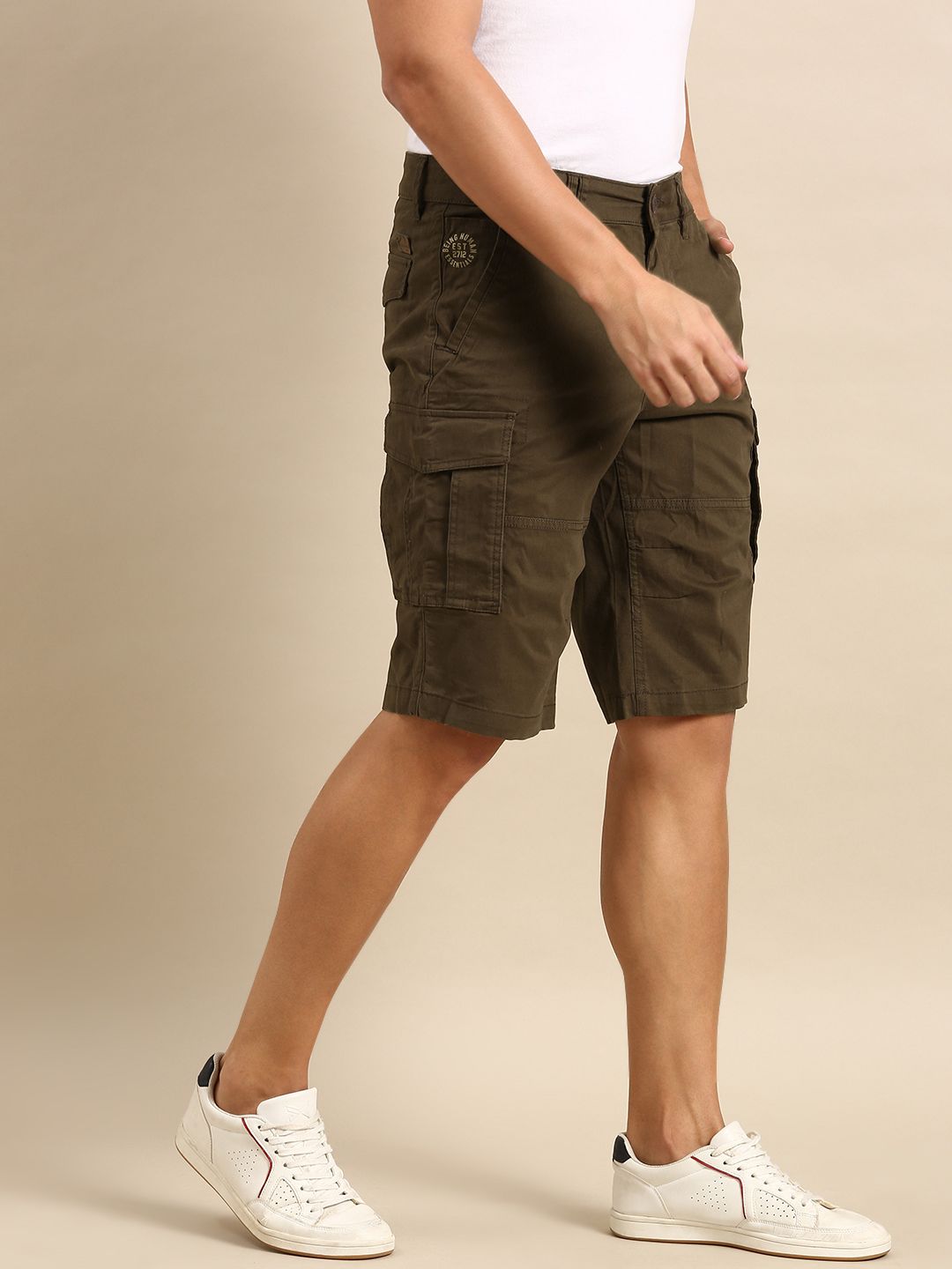 Being Human Men Solid Mid Rise Cargo Shorts