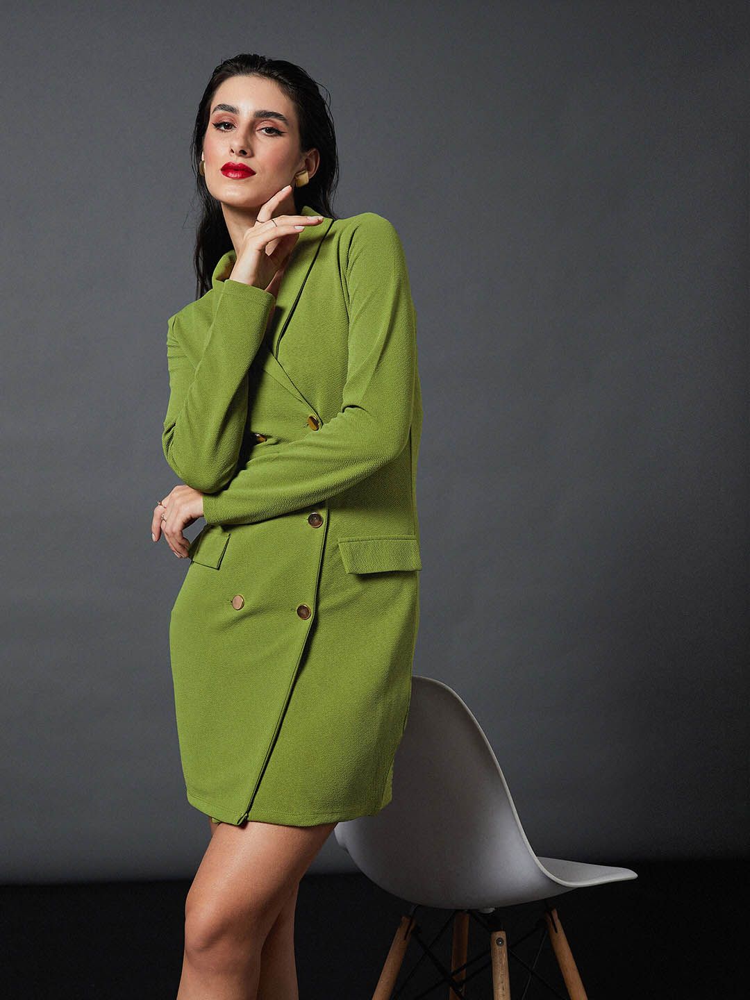 SASSAFRAS worklyf Shawl Collar Blazer Dress