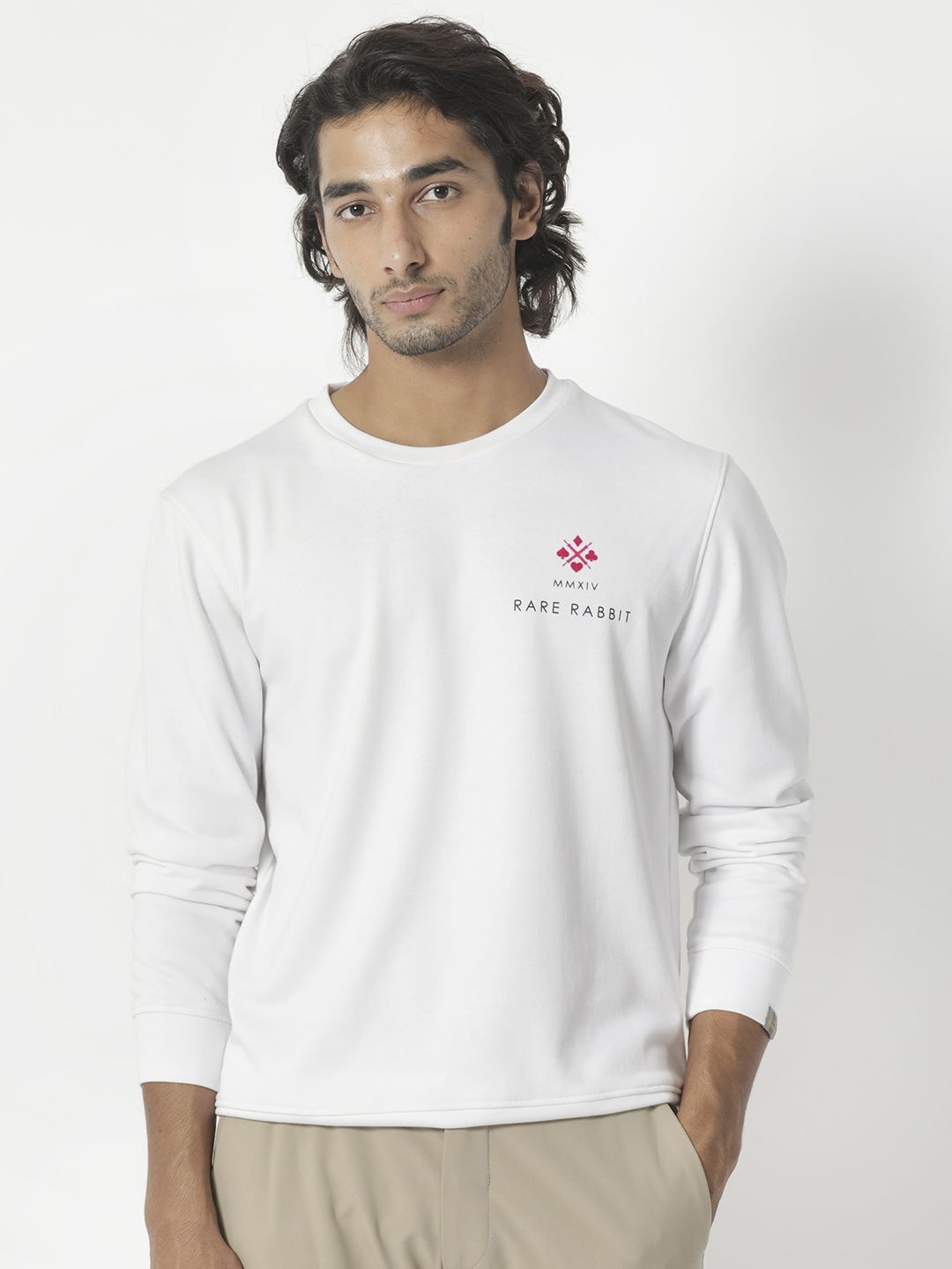 RARE RABBIT Men Cerdon Graphic Print Round Neck Sweatshirt