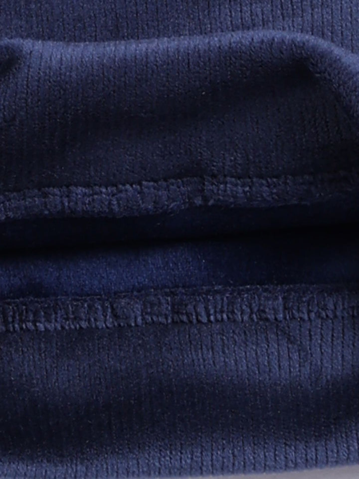 Moms Love Infant Boys Ribbed Velvet-Finish Pure Cotton Sweatshirt With Joggers