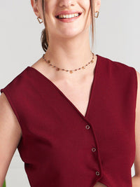 Athena V-Neck Crop Top With Trousers Co-Ords