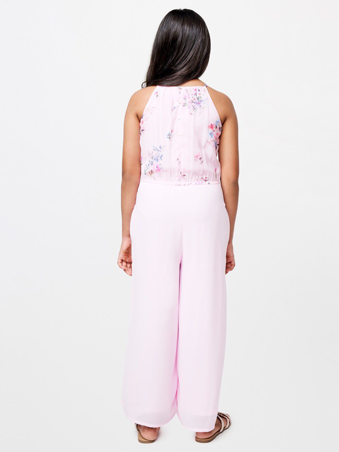 AND Girls Halter Neck Floral Printed Basic Jumpsuit