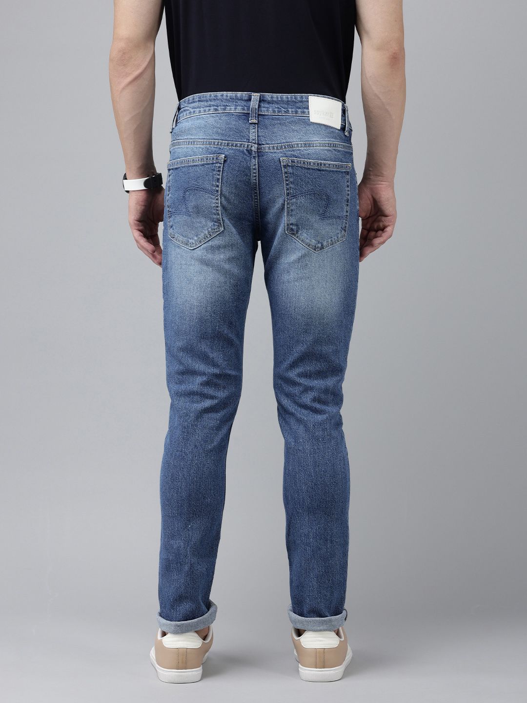 SPYKAR Men Slim Fit Low-Rise Heavy Fade Stretchable Jeans