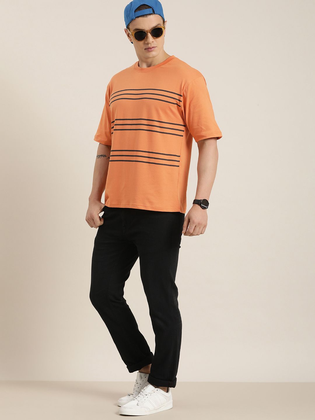 DILLINGER Men Striped Oversized T-shirt
