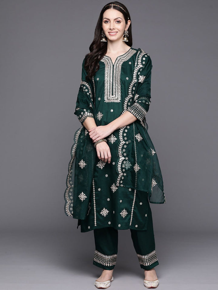 Indo Era Women Ethnic Motifs Embroidered Gotta Patti Kurta with Trousers & Dupatta