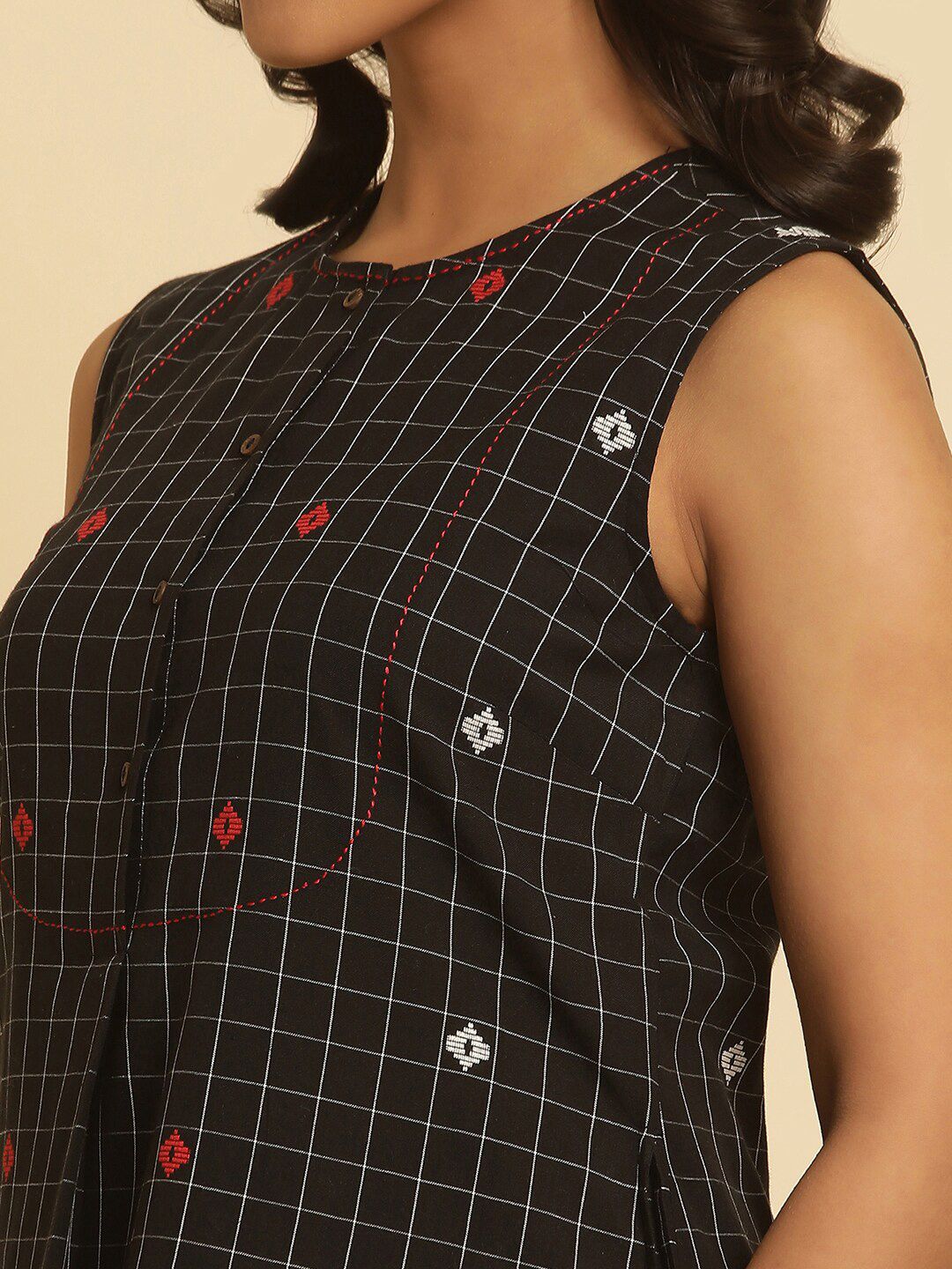 W Floral Embroidered Pure Cotton Tunic