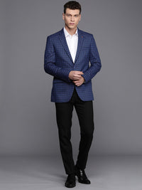 Raymond Contemporary Fit Checked Single-Breasted Formal Blazer
