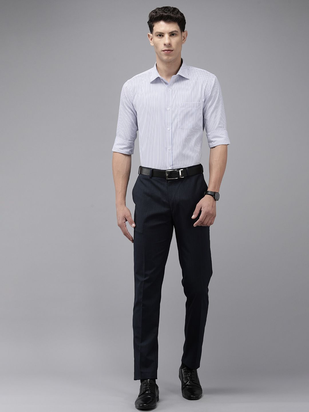 Park Avenue Slim Fit Opaque Striped Formal Shirt