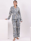 SANSKRUTIHOMES Women Printed Pure Cotton Night suit