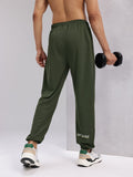HRX by Hrithik Roshan Men Typography Print Rapid-dry Mid-Rise Regular Fit Training Joggers