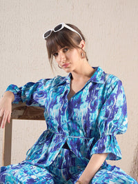 SASSAFRAS Abstract Printed Shirt & Trouser Co-Ord Set