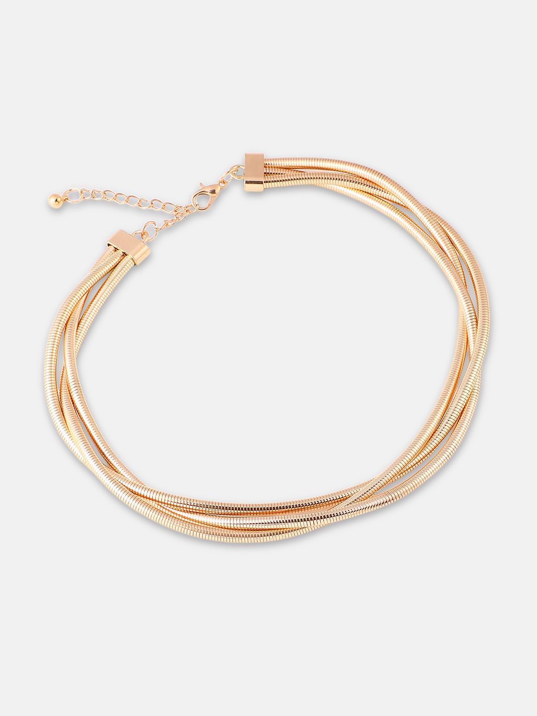 SOHI The Ribbed-Intertwine Gold-Plated Jewellery Set