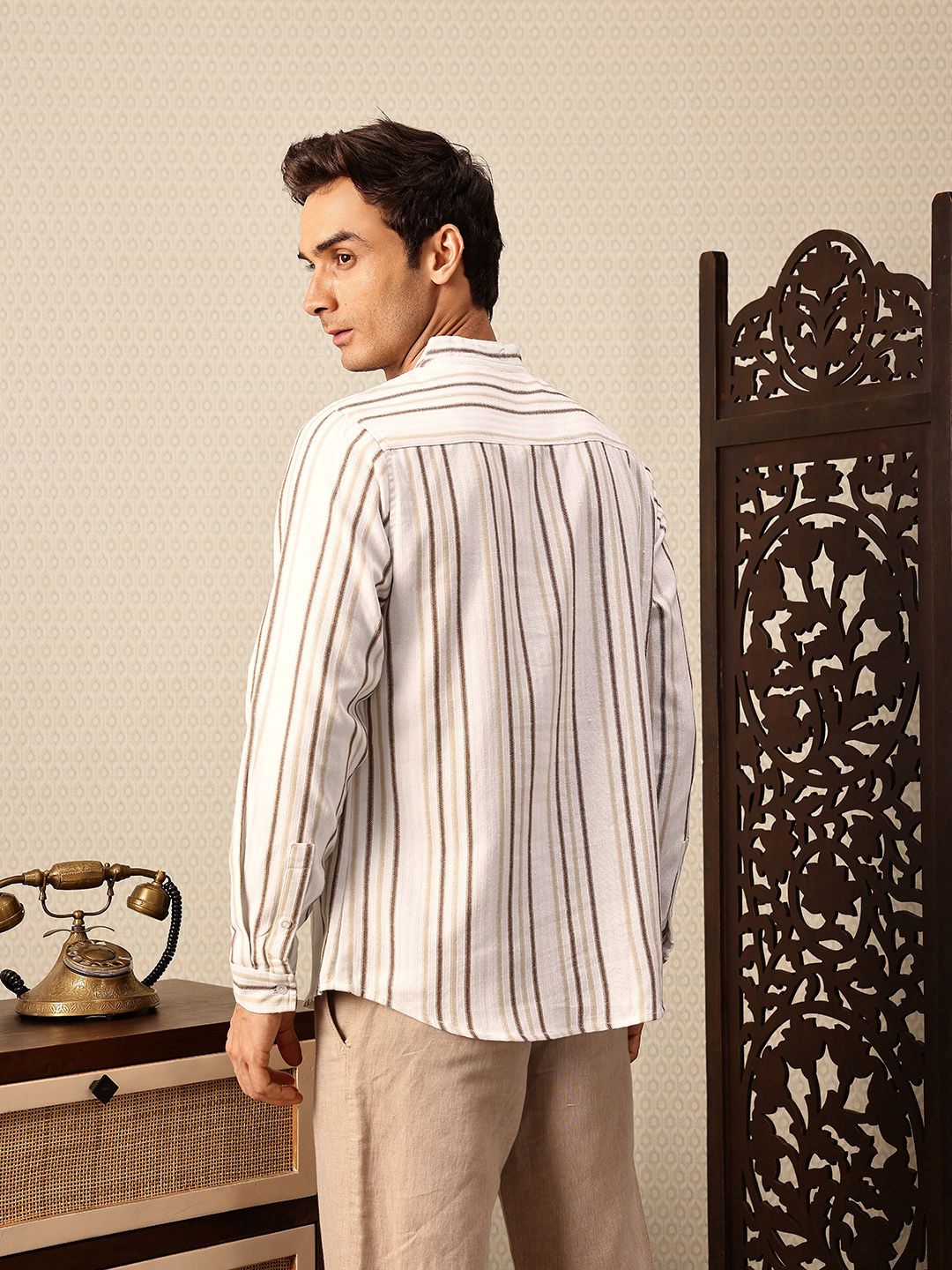 House of Pataudi Striped Rozana Kurta
