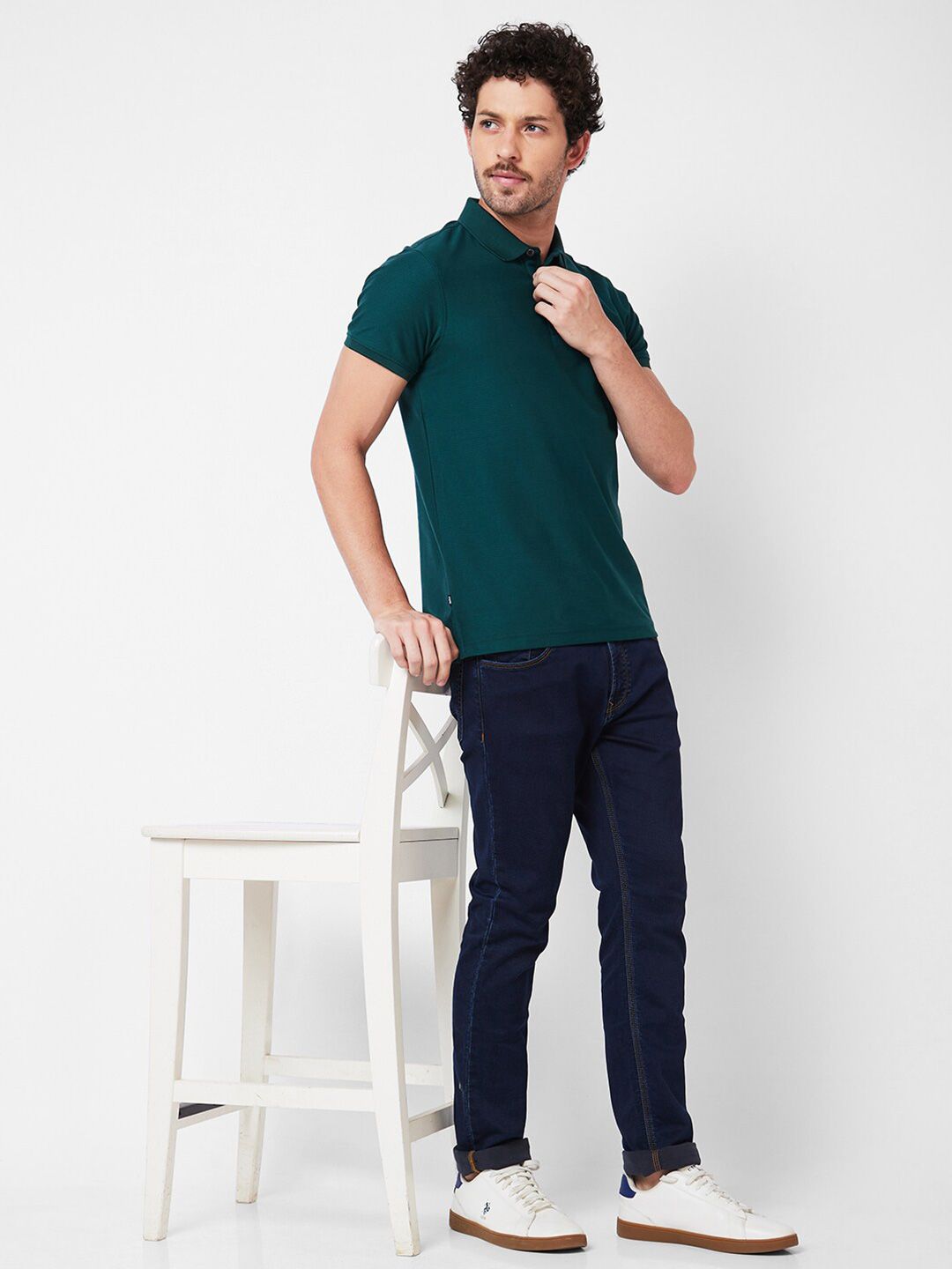 SPYKAR Polo Collar Cotton Slim Fit T-shirt