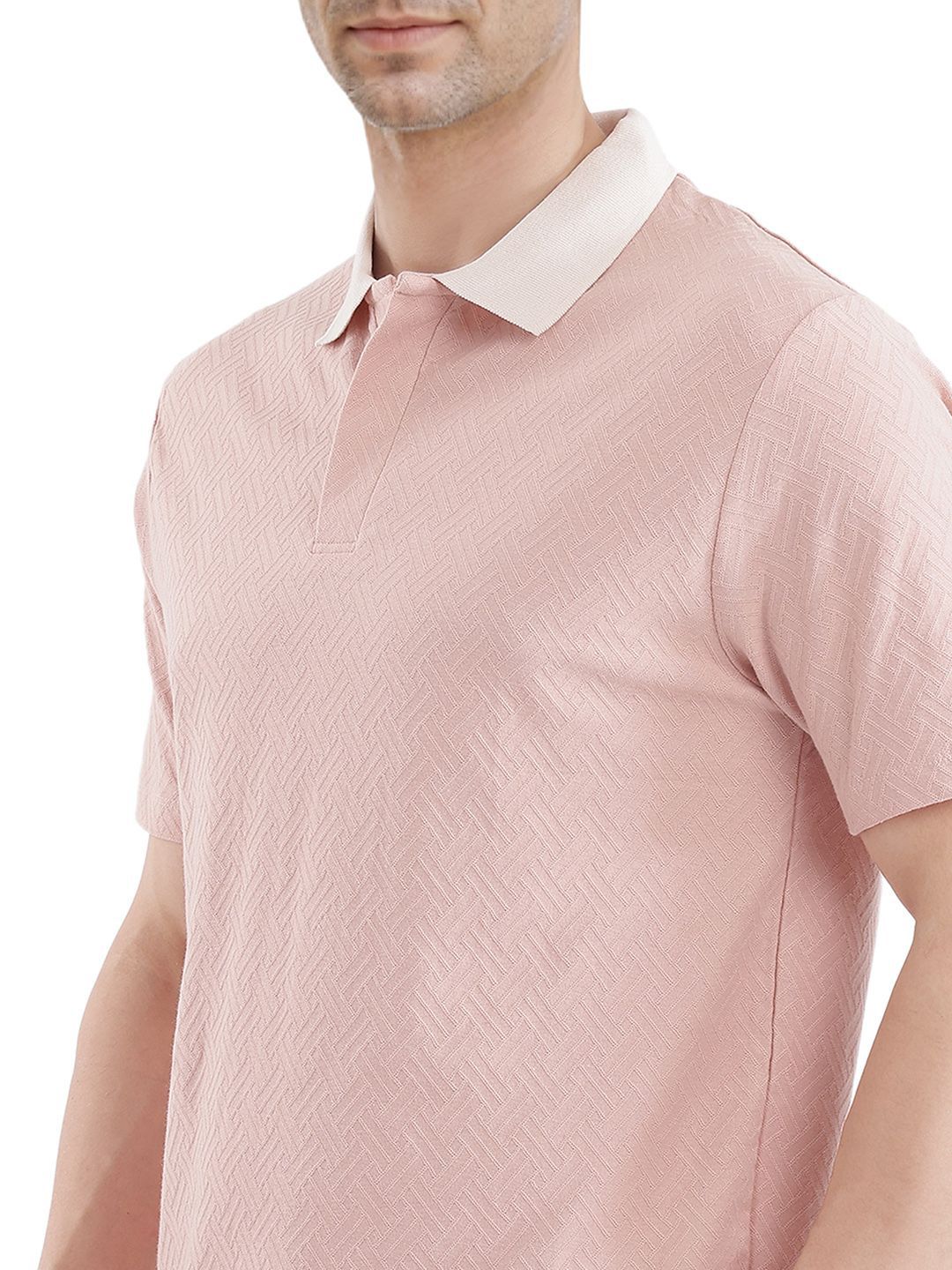 RARE RABBIT Men Solid Polo Collar Cotton T-shirt