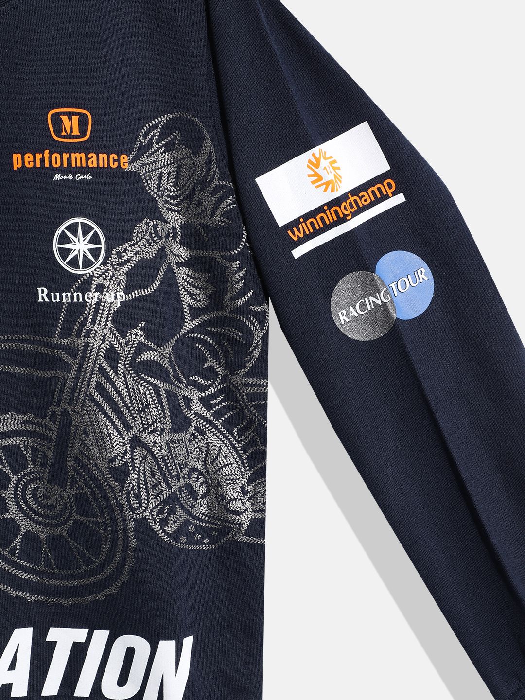 Monte Carlo Boys Cotton Graphic Printed Sweatshirt