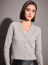 SASSAFRAS Ribbed V-Neck Crop Top