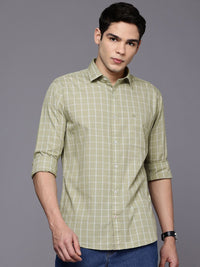 Raymond Pure Cotton Slim Fit Checked Casual Shirt