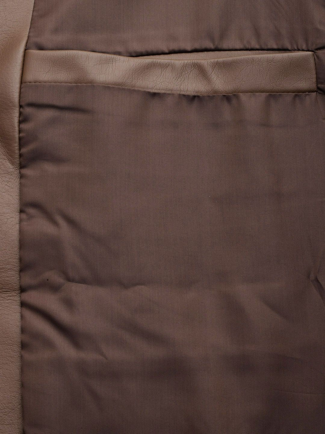 DressBerry Notched Lapel Collar Faux Leather Overcoat