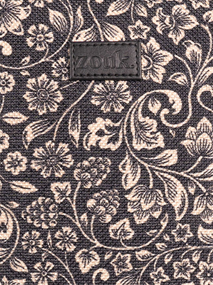 ZOUK Women Floral Printed Vegan Leather Backpack With Compression Straps-Up to 16 inch