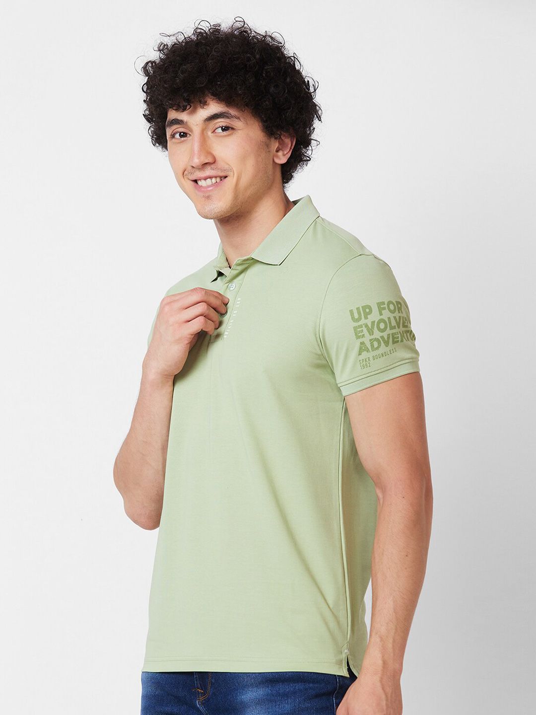 SPYKAR Polo Collar Cotton Slim Fit T-shirt