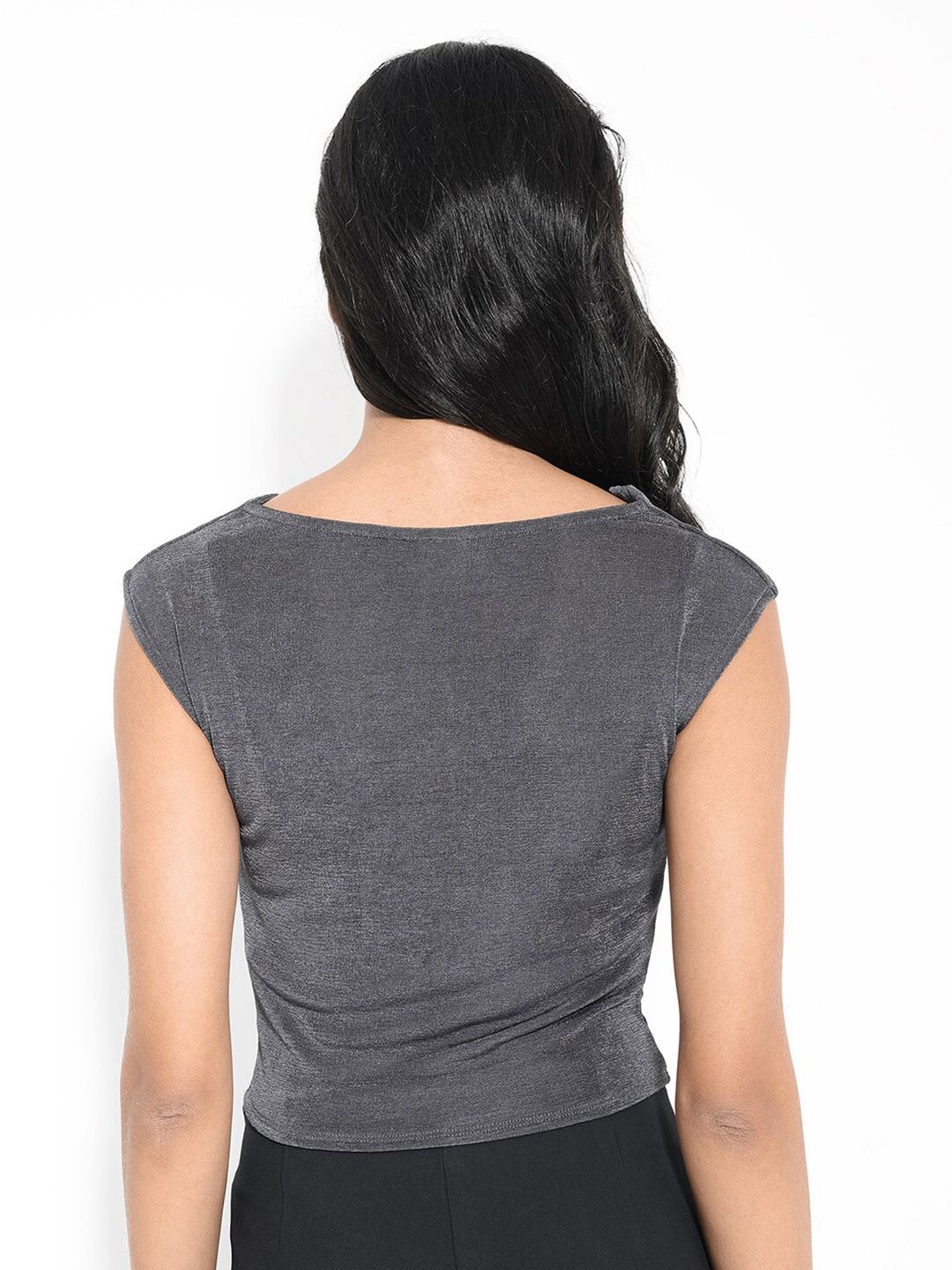 RAREISM Cowl Neck Crop Top