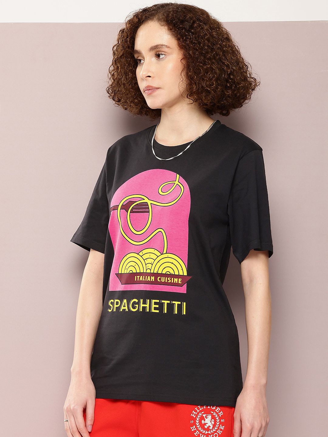 DILLINGER Women Printed Pure Cotton Oversized T-shirt