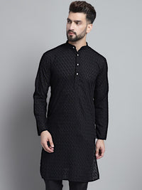 Jompers Geometric Embroidered Straight Pure Cotton Kurta