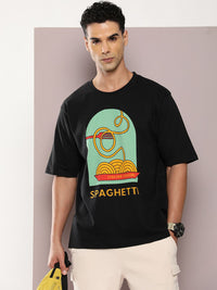 DILLINGER Men Graphic Oversized Printed Drop-Shoulder Sleeves Pure Cotton T-shirt