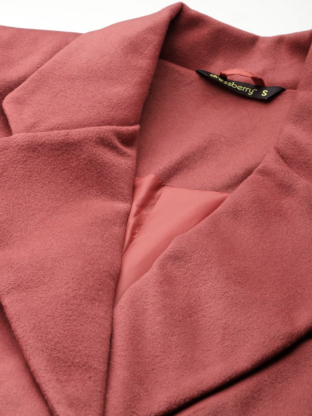 DressBerry Notched Lapel Collar Longline Overcoat