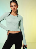 HRX by Hrithik Roshan New Era Story Rapid-Dry Cut Out Running Crop T-shirt