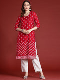 Anouk Floral Print Embroidered Kurta
