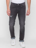 Being Human Men Black Slim Straight Fit Low Distress Heavy Fade Jeans