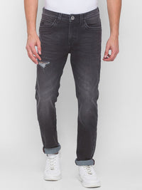 Being Human Men Black Slim Straight Fit Low Distress Heavy Fade Jeans