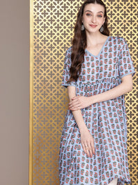 House of Pataudi V-Neck Floral Printed Jashn Kurta