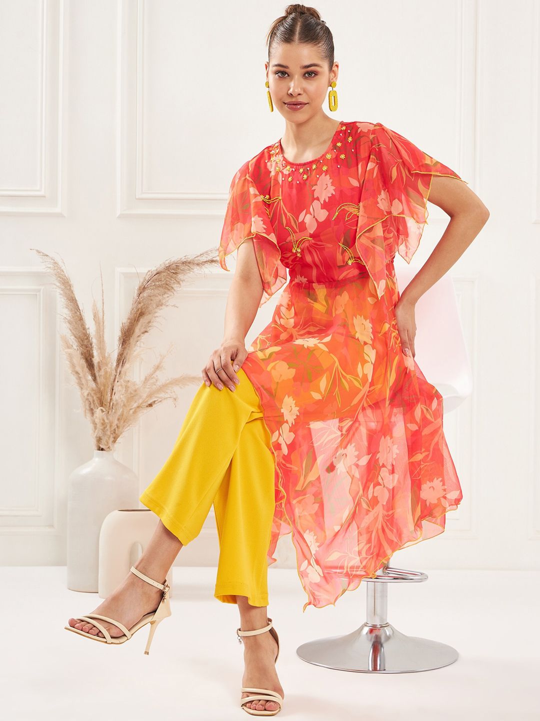 Antheaa Embellished Asymmetrical Tunic & Trouser