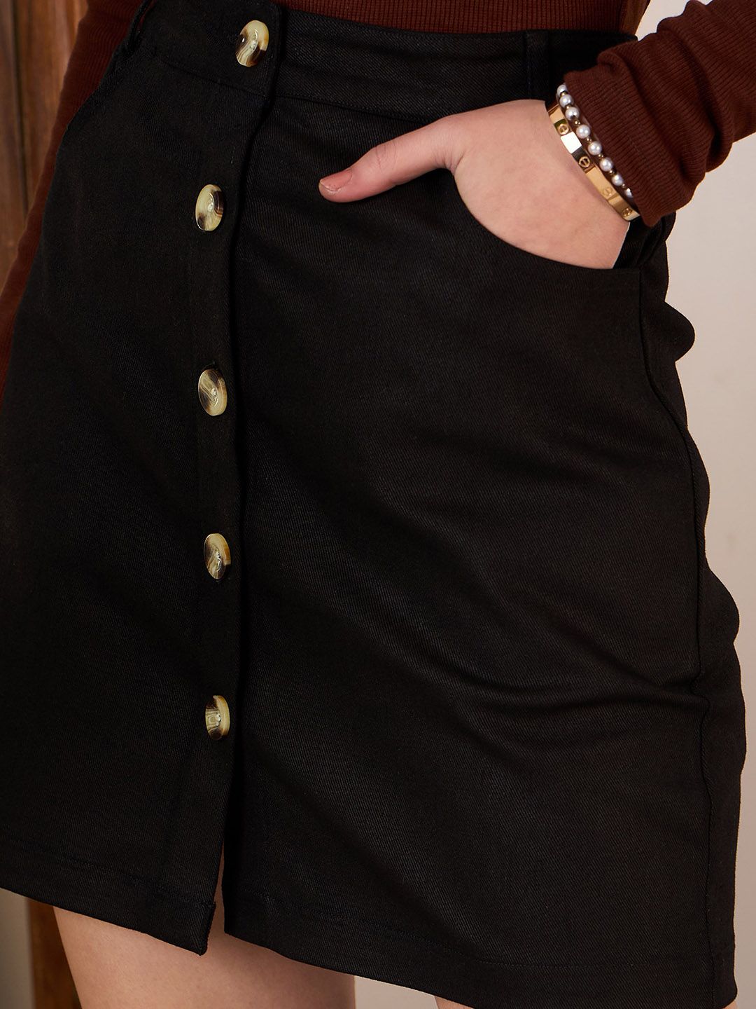 Berrylush A-Line Cotton Mini Skirt