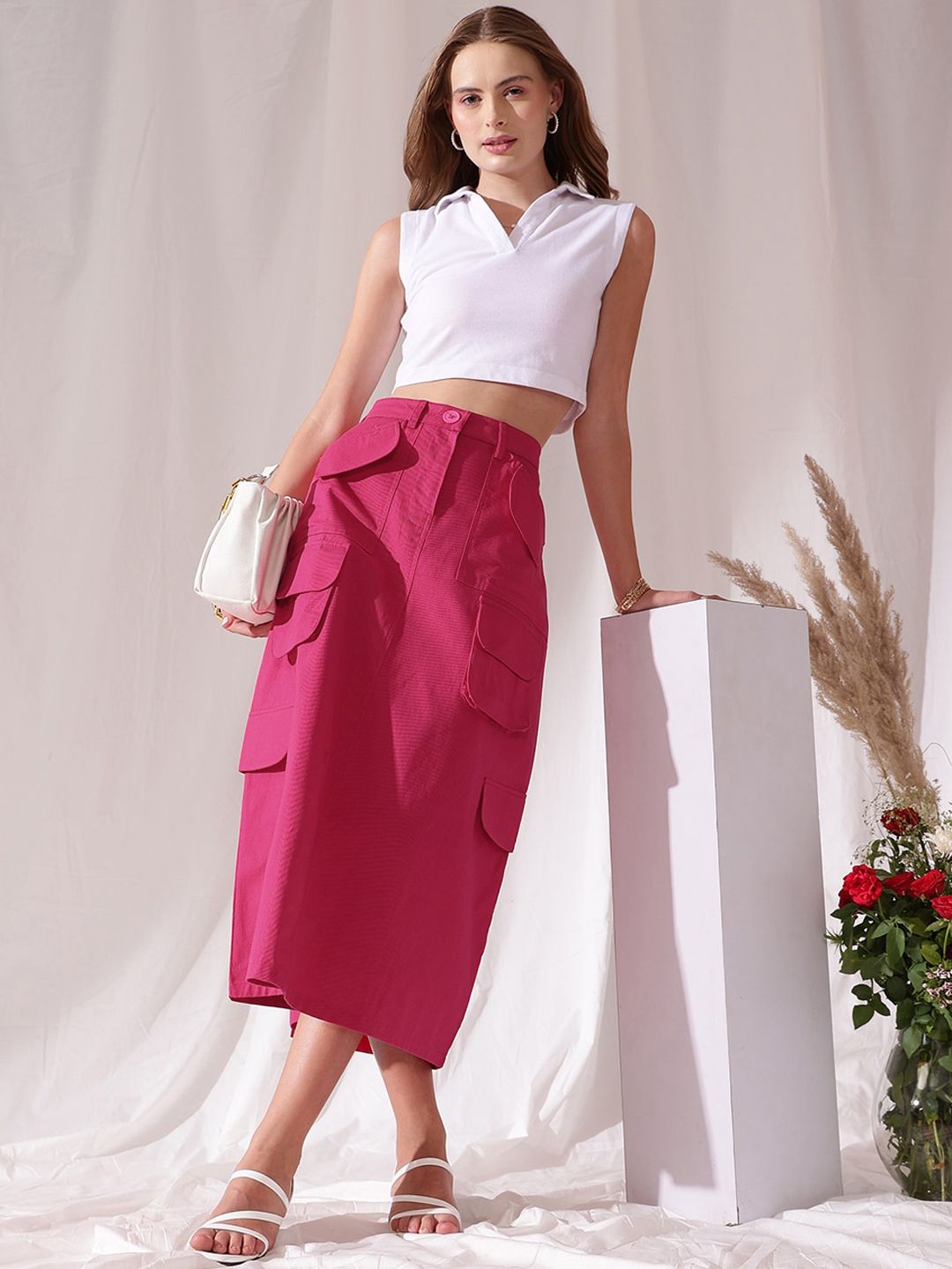 STREET 9 Pure Cotton A-Line Cargo Skirt